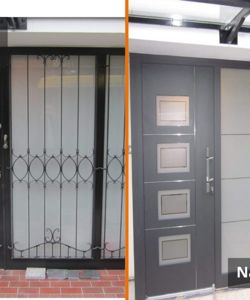 Haustür mit Vordach