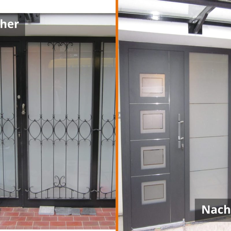 Haustür mit Vordach