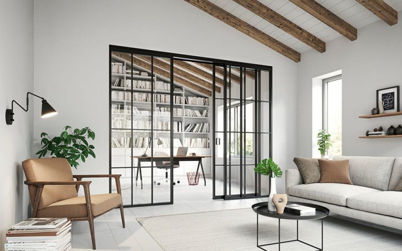 Hoermann-1-flueglige-Schiebetuer-mit-Seitenteilen