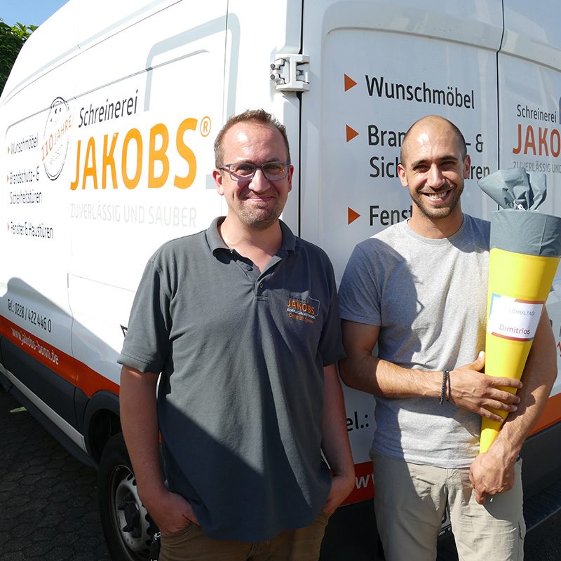 Azubi Dimitrios mit Ausbilder Christian Seidler