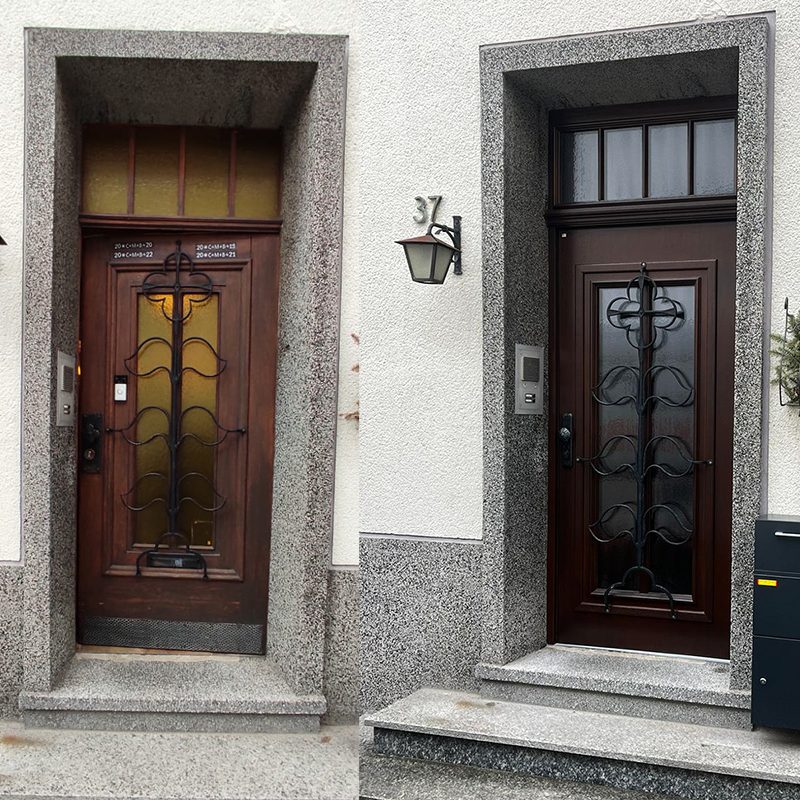 Ein neues Holzhaustür Projekt – Vorher/Nachher Fotos